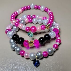 Handmade Jewelry Stackable Bracelets for Youths ( 3 Bracelets) size 6.5"